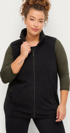 Zizzi Fleece vest aOdi S/L Vest Svart