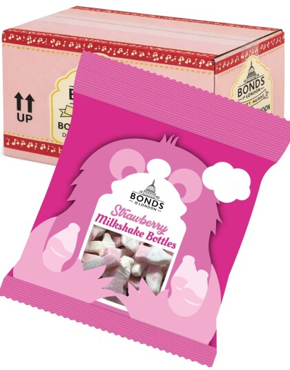 20 stk Strawberry Milkshake Bottles   Bonds of London Hel Eske UK