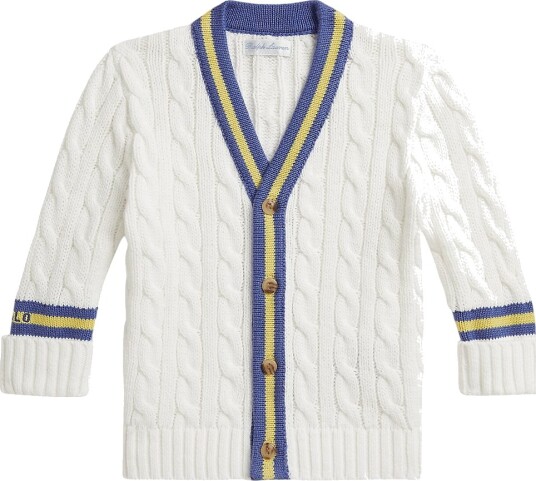 Polo Ralph Lauren Cardigan Strikk Dekkvask White Polo Ralph Lauren 74 Cardigan Hvit