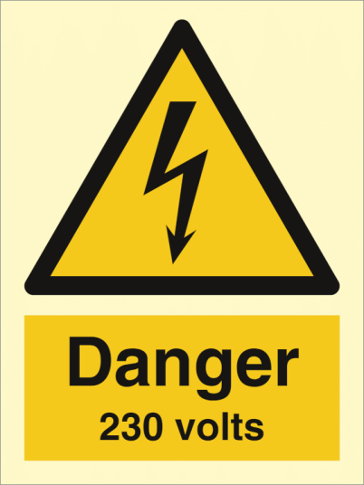 Danger 230 volts - Etterlysende Vinyl HI150 - 200 x 150 mm Danger 230 volts - Etterlysende Vinyl HI150 - 200 x 150 mm