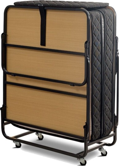 Folding Bed Hvit\|Svart Svart/Natur