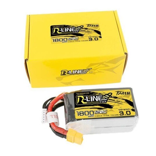 Tattu R-Line versjon 3.0 1800mAh 14,8V 120C 4S1P XT60