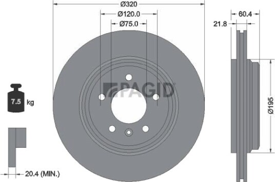 PAGID 50319NC Bremseskive PAGID 50319NC Bremseskive