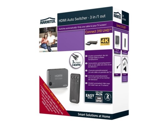 Marmitek Connect 310 Uhd - Video/Audio Switch - 3 X Hdmi - Stasjonær