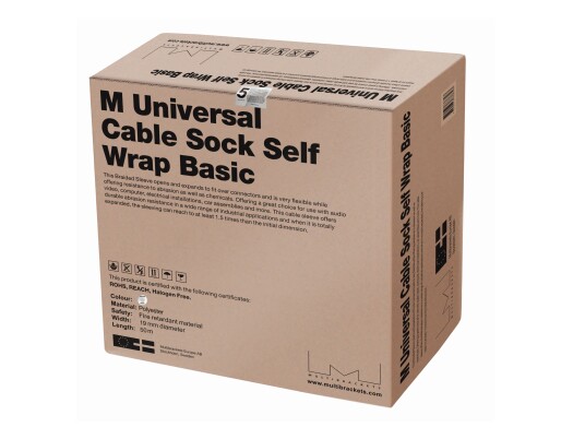 MULTIBRACKETS M Universal Cable Sock Self Wrapping Basic 19mm 50m Silver MULTIBRACKETS M Universal Cable Sock Self Wrapping Basic 19mm 50m Silver