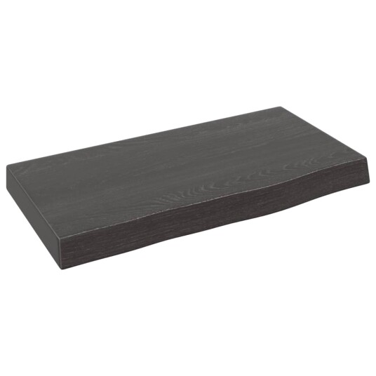 vidaXL Vegghylle m?rkegr? 40x20x4 cm behandlet heltre eik