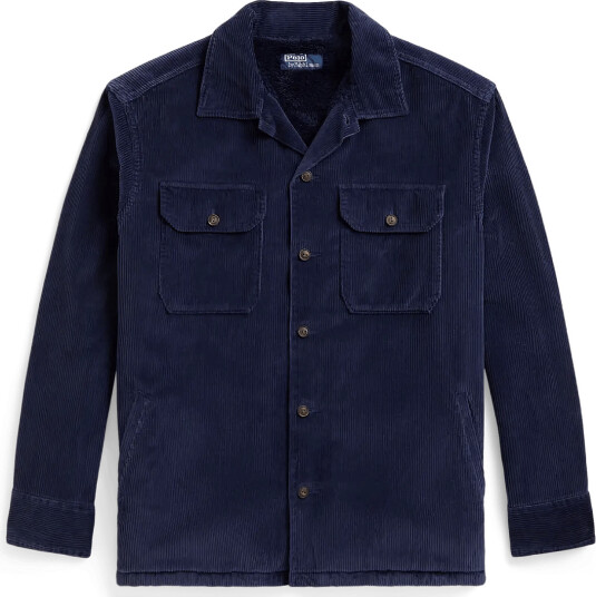 Polo Ralph Lauren Fleece Lined Corduroy Overshirt Navy L Polo Ralph Lauren Fleece Lined Corduroy Overshirt Navy L