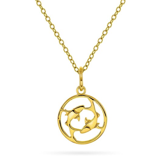 Pan Jewelry Smykke i 925 forgylt sølv med fiskene Pan Jewelry Smykke i 925 forgylt sølv med fiskene