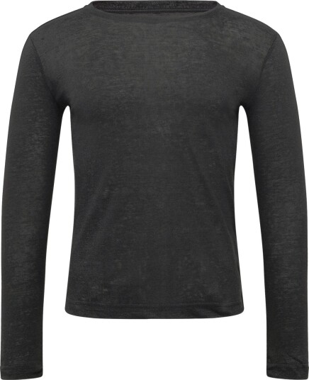 Knowledge Cotton Apparel Long Sleeve Linen T Shirt Gots/Ve Black XXL