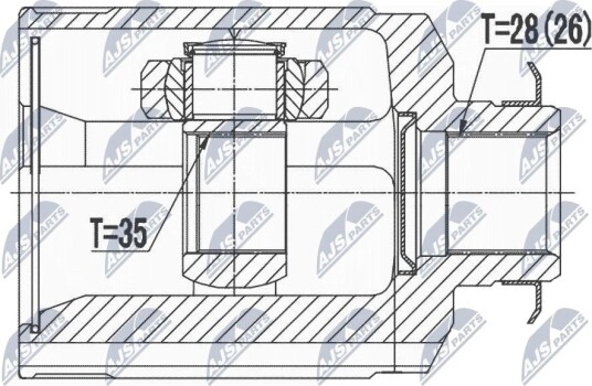 Nty Drivknute drivaksel NTY NPW HY 524