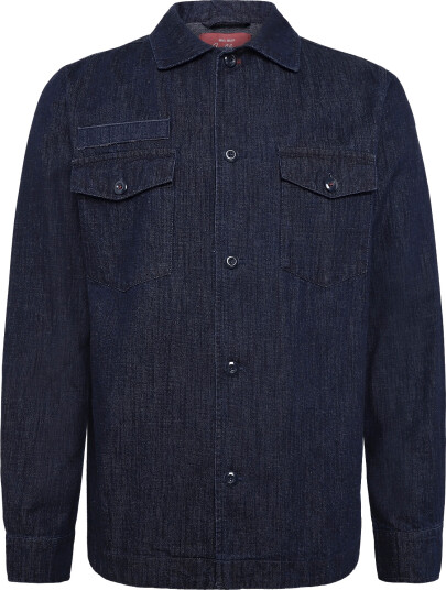 Mos Mosh Gallery Mmgmarcello Chambray Overshirt Navy L