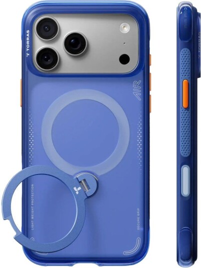 Torras Ostand Q3 Air Mobildeksel for iPhone 18 Pro - Arctic Blue