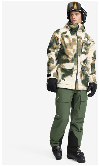 Revolutionrace Halo 2L Insulated Ski Jacket Herre Garden Topiary/Kelp Beige S Skalljakke Turjakke & Vindjakke Revolutionrace Halo 2L Insulated Ski Jacket Herre Garden Topiary/Kelp Beige S Skalljakke Turjakke & Vindjakke
