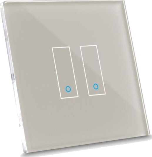 iotty Smart Switch Frontpanel for dobbel effektbryter - Beige iotty Smart Switch Frontpanel for dobbel effektbryter - Beige