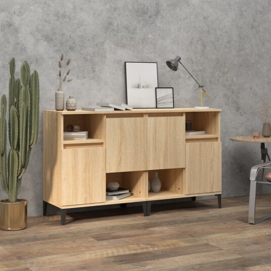 vidaXL Skjenker 2 stk sonoma eik 60x35x70 cm konstruert tre