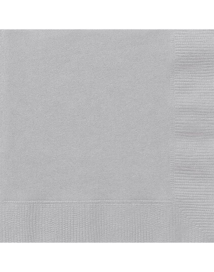 20 stk Sølvfargede Servietter 33x33 cm
