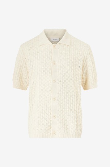 Les Deux - Skjorte Gespertus SS Knit Shirt - Hvit Les Deux - Skjorte Gespertus SS Knit Shirt - Hvit