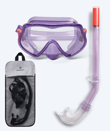 Watery Combo snorkelsett til barn (4-10) - Winslet - Lilla - Snorkelsett barn