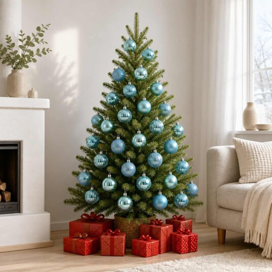 vidaXL Juleballsett 50 stk. Turkis 8 cm Polystyren