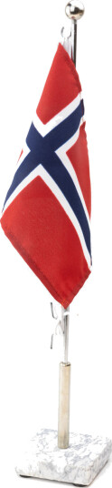Bordflagg m/marmorfot norsk 38cm