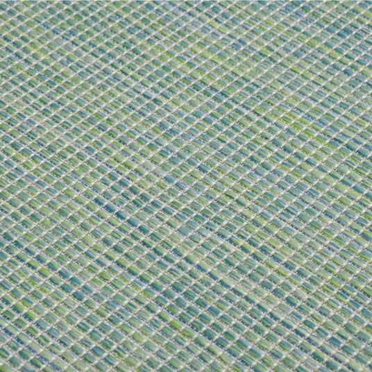 vidaXL Utendørs flatvevd teppe 200x280 cm turkis