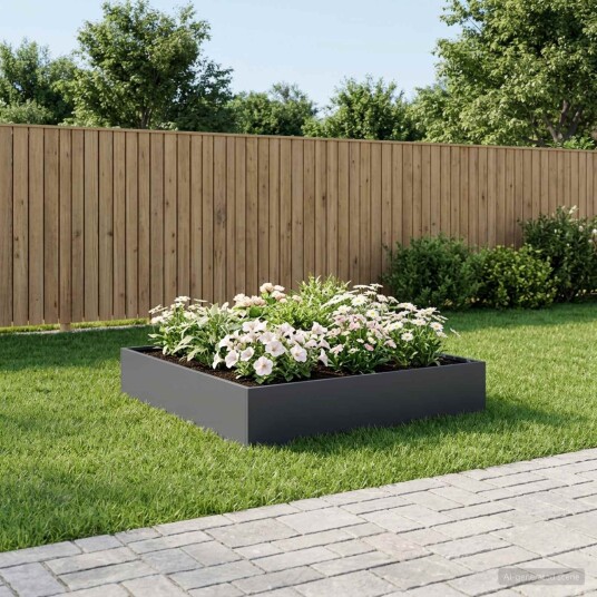 vidaXL Hageblomsterpotte Antrasitt 80 x 80 x 12 cm Kaldvalsestål