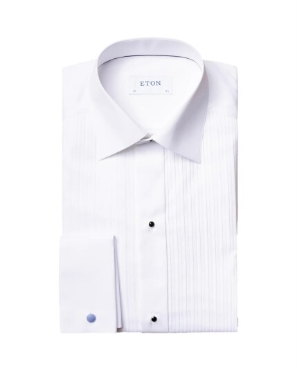 Eton Eton Evening Plisse Skjorte Hvit  male 42