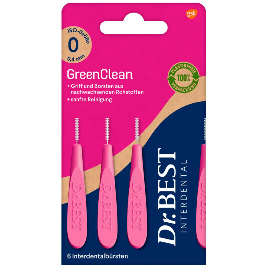 Dr. Best Interspace børster GreenClean 0,40 mm. ISO 0 ROSA