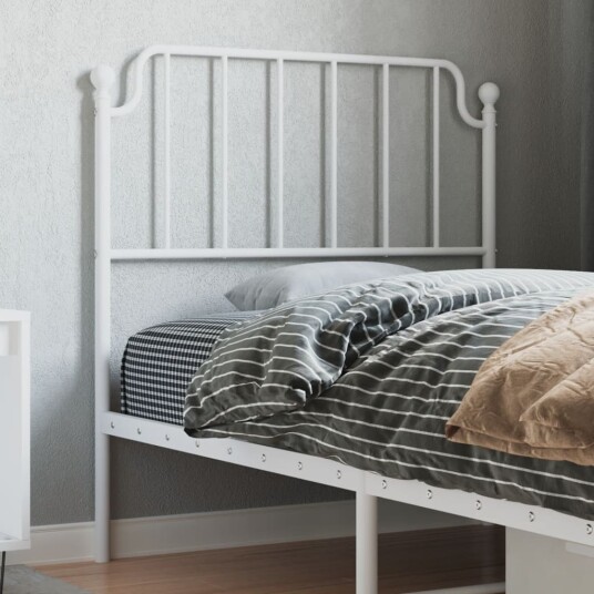 Sengegavl i metall hvit 90 cm 8721012212732
