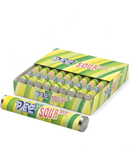 30 stk Pez Giant Sour Mix Fizzy Roll 46 gram   Hel Eske