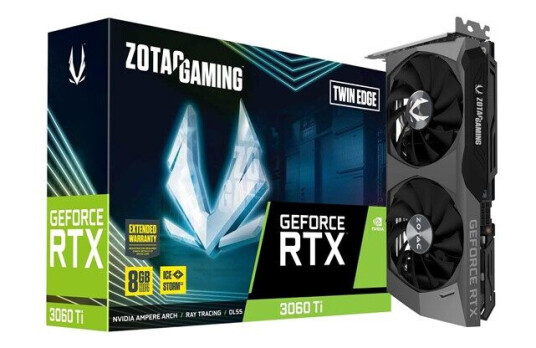 ZOTAC GeForce RTX 3060 Ti Twin Edge LHR 8GB GDDR6 - 8GB GDDR6 RAM - Grafikkort