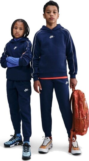 Nike Tracksuit Nsw Club Fleece Navy/hvit Barn størrelse XL: 158 170 cm