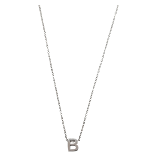 Timi of Sweden Viola Letter Necklace Stainless Steel Silver B