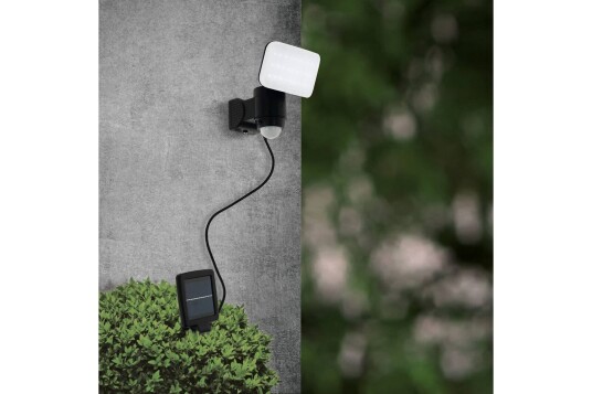 Veggstrålekaster utendørsbelysning Eglo Casabas med sensor svart - Svart/Hvit