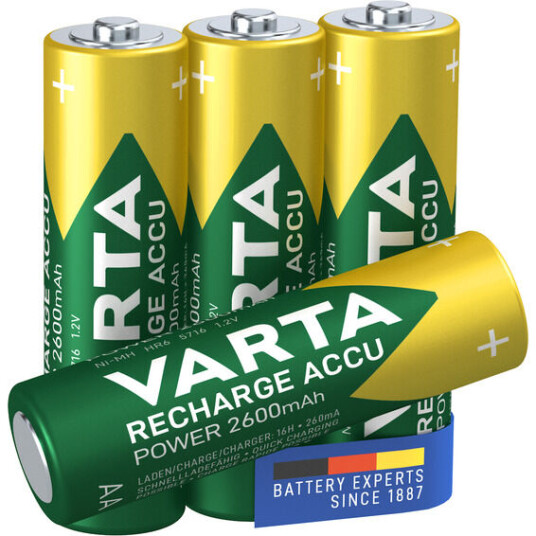 Varta Batter Varta oppladbart AA 2600mAh 4 pk - 6200515 Varta Batter Varta oppladbart AA 2600mAh 4 pk - 6200515