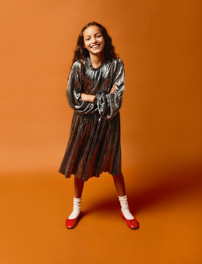 Name It Nkfritallica Ls Dress Pb Silver 128