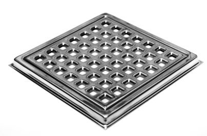 Purus 136x136 mm Rustfri Avløpsrist for Bad med Ramme Purus 136x136 mm Rustfri Avløpsrist for Bad med Ramme