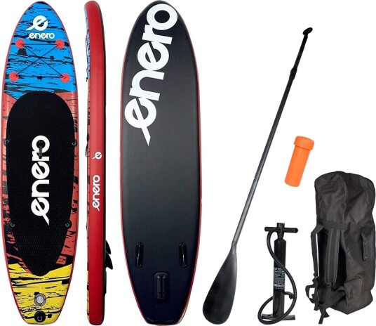 Enero Oppblåsbar SUP-brett - 135 kg (300x76x15 cm) Sort, Rød/Blå Enero Oppblåsbar SUP-brett - 135 kg (300x76x15 cm) Sort, Rød/Blå