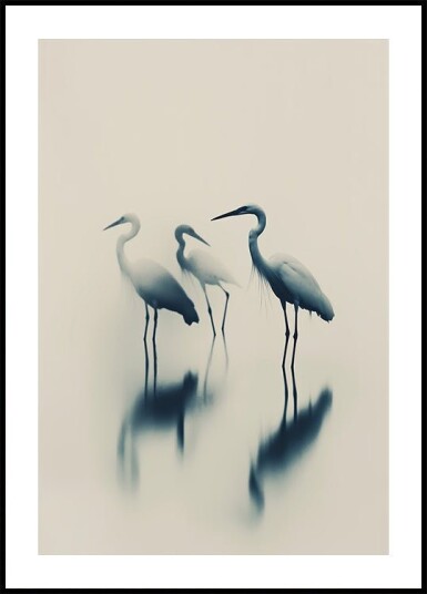 Ethereal Egrets Plakat Plakat / 100x150cm