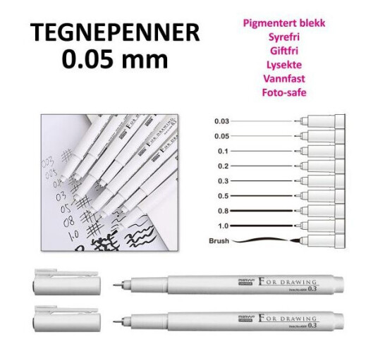 Tegnetusj Marvy 0,05 mm sort Tegnetusj Marvy 0,05 mm sort