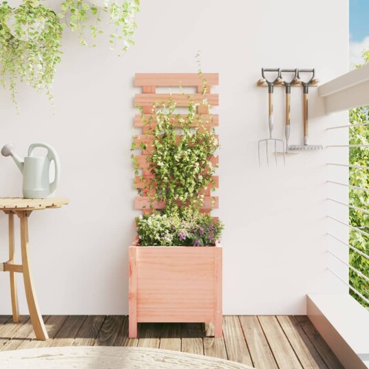 Hageplantekasse med stativ 39x39,5x114 cm heltre douglasgran