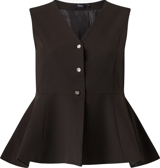 Zizzi Bluse Mpalma S/L Blouse Brun