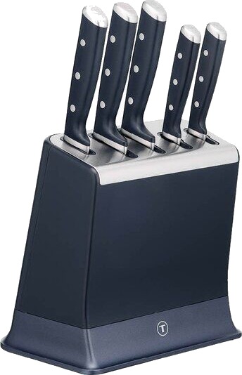 Tefal EverSharp Pro knivsett 5 deler m/knivblokk mørk blå