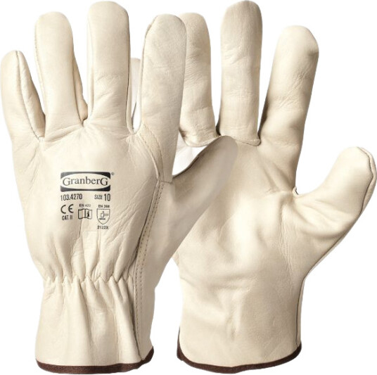 Granberg Uforede monteringshansker av kornskinn beige 12 par SGR-103-4270 8