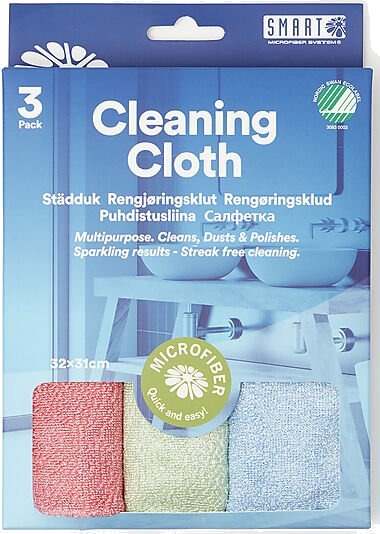 Smartmicrofiber rengjøringsklut universalklut mikrofiber 3pk