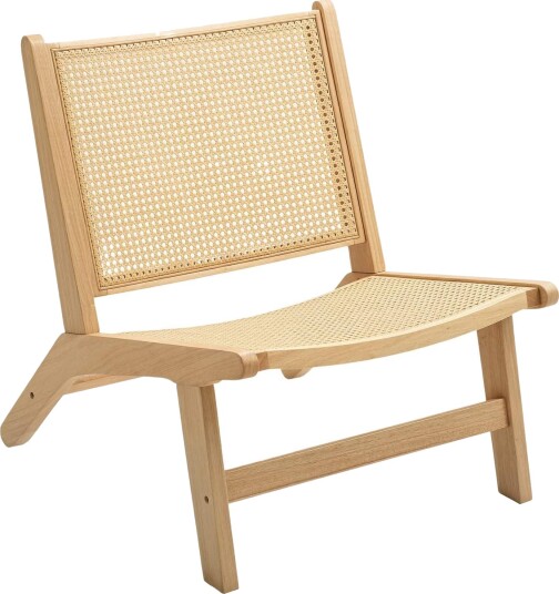 Rottingstol lesestol treramme bredt sete 64 x 70 x 74 cm naturlig tre