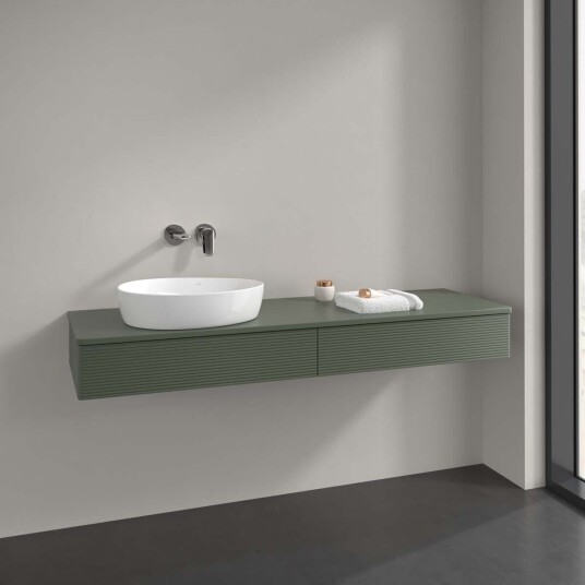 Villeroy & Boch  Antao Servantskap med 2 skuffer 160x50x19 cm u/lys Grønn Matt