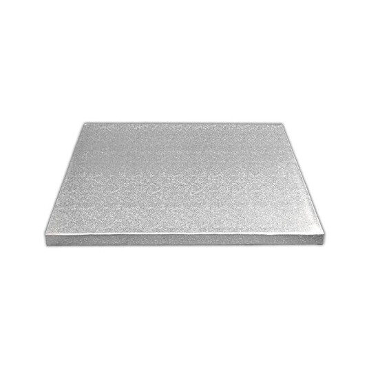 Kake Drum Kvadrat Sølv 25cm 