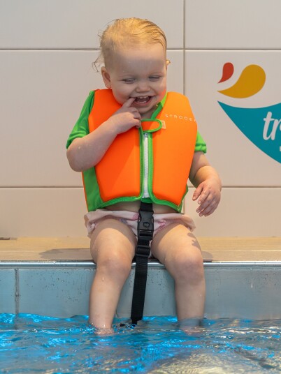 Svømmevest Strooem oransje/limegrønn 19–30 kg