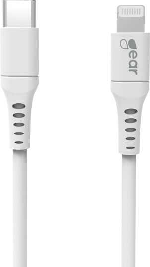 Gear 2m USB-C til Lightning MFi Ladekabel Hvit med Hurtiglading Gear 2m USB-C til Lightning MFi Ladekabel Hvit med Hurtiglading